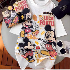 VINESU A09 - Lucky Fortune Mouse Oversized Tee with Custom Rhinestones
