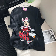VINESU MN-Retro Printed Heavy Industry Short Sleeve T-Shirt