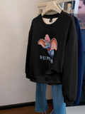 Dumbo Sweatshirt - with ears covered in shiny rhinestones and wearing a three - dimensional plush small hat