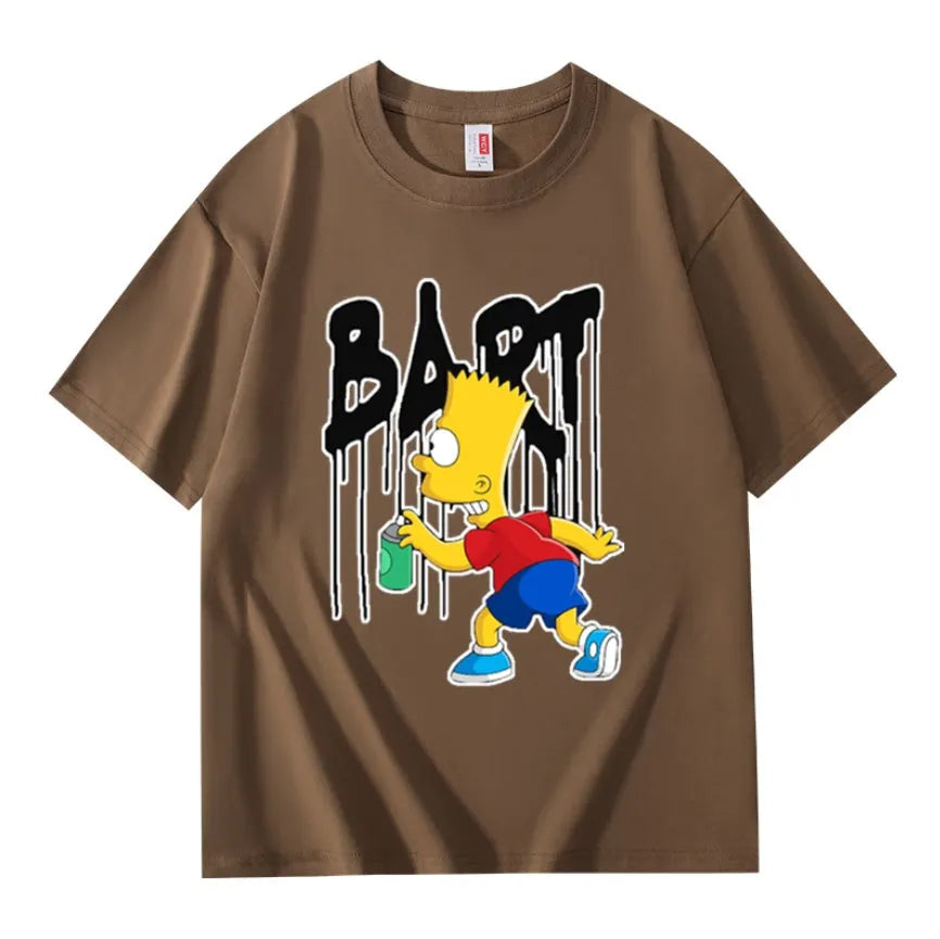 VINESU Bart-Printed Heavyweight T-shirts