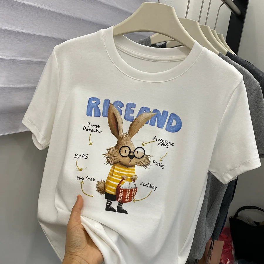 A193 - Unisex Graphic Tee - Heavyweight 220g Premium Cotton T-Shirt with Hand-Finished Embroidery Detail