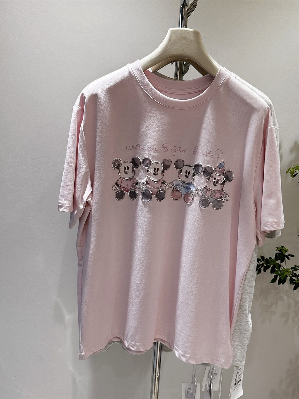 A181 - Luxury 3D Mickey Mouse Graphic Tee - Crystal Seed Bead Embroidery with Mini Sunglasses