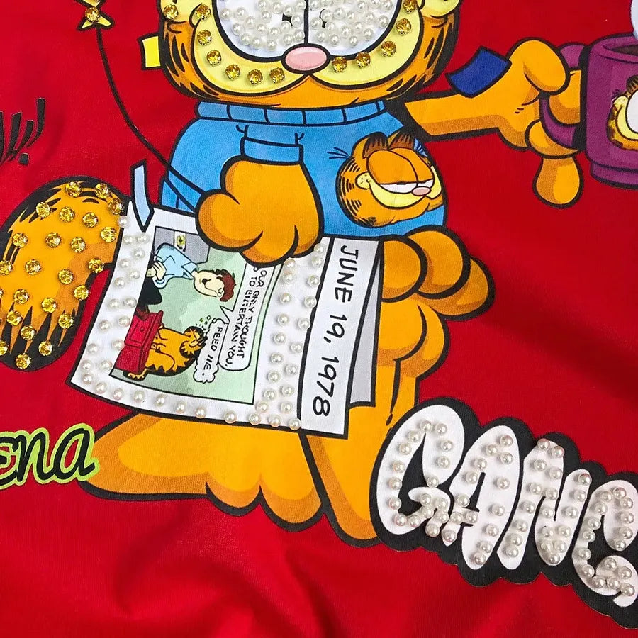 VINESU A16 - "Dooter Gang" Double-Sided Print & Hand-Embellished T-Shirt