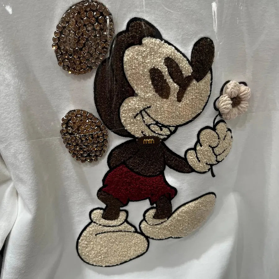 VINESU Heavy-Embellishment 3D Floral Tee