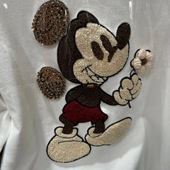 Vintage Mickey Embroidered Oversized Cotton T-Shirt