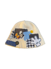 H16 - Mickey Retro-Washed Patchwork Beanie | Heavyweight Distressed Knit Hat | Urban Streetwear Essential