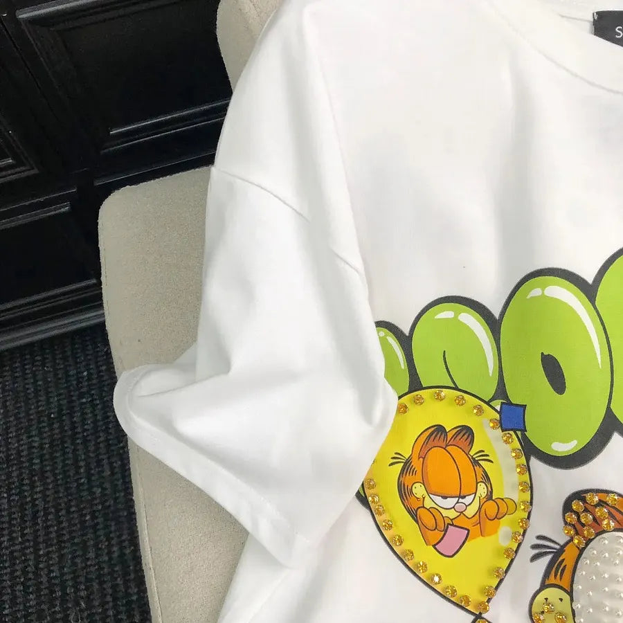 VINESU A16 - "Dooter Gang" Double-Sided Print & Hand-Embellished T-Shirt