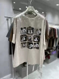 VINESU Nine-grid Heavy Three-dimensional Pattern T-shirt
