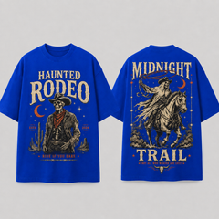 Western Gothic Graphic T-Shirt 230G Heavy Cotton Tee with Handmade Rhinestone Detail