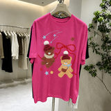 Cute Teddy Bear Cotton Tee with 3D Hat Detail | Relaxed Graphic T-Shirt