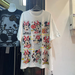 A209 -9 Panel Minnie "Bling" Double-Sided Tee - 320g Ultra-Heavyweight Cotton - Premium Rhinestone Character Streetwear