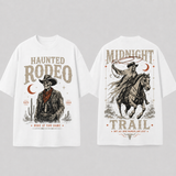 Western Gothic Graphic T-Shirt 230G Heavy Cotton Tee with Handmade Rhinestone Detail