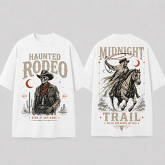 Western Gothic Graphic T-Shirt 230G Heavy Cotton Tee with Handmade Rhinestone Detail