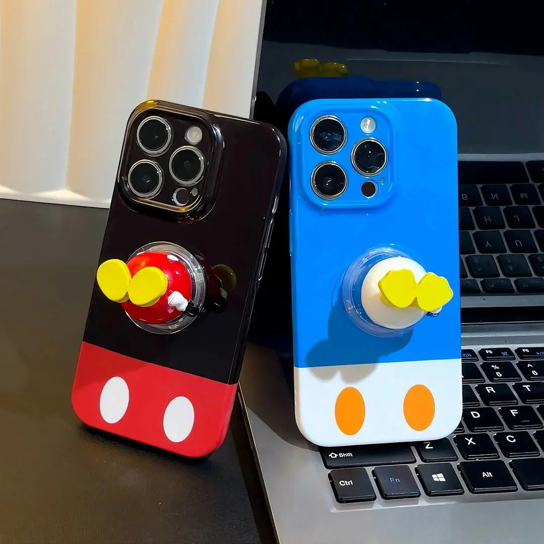 Fun Pick🎯 Color - Block Mickey Cases + “Butt” Stand—Cute & Playful
