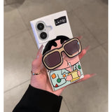 Soft Case Lovers Rejoice🔥 Crayon Shin-chan Glasses Stand Cases—Squishy, Shockproof & Cool