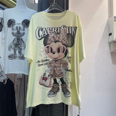 A211 - Minnie Mouse Y2K Sparkle Oversized Tee - 320g Heavyweight Cotton - Luxury Rhinestone Double-Sided Streetwear Shirt