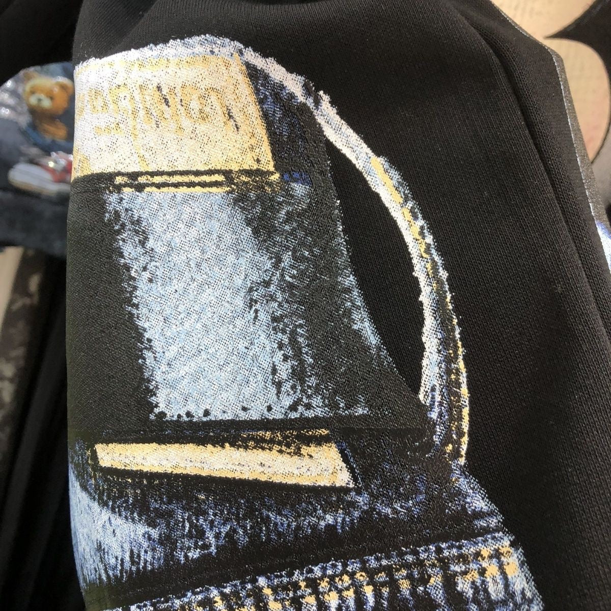 R25 - MICKEY Denim Pocket Sequin Embroidered Oversized Cotton T-Shirt