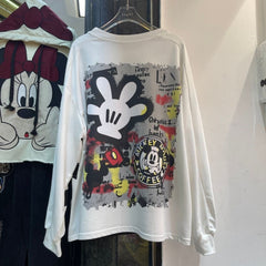 R26 - Mickey Double-Sided Sequin Embroidered Striped Sweatshirt