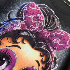 R21 - Vintage Betty Boop Sparkle Tee | Rhinestone Graphic Oversized Streetwear T-Shirt