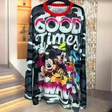 R2  - Women’s Long Sleeve Mesh Sun Protection T-Shirt - Sparkly Rhinestone Camo Cartoon Graphic Top