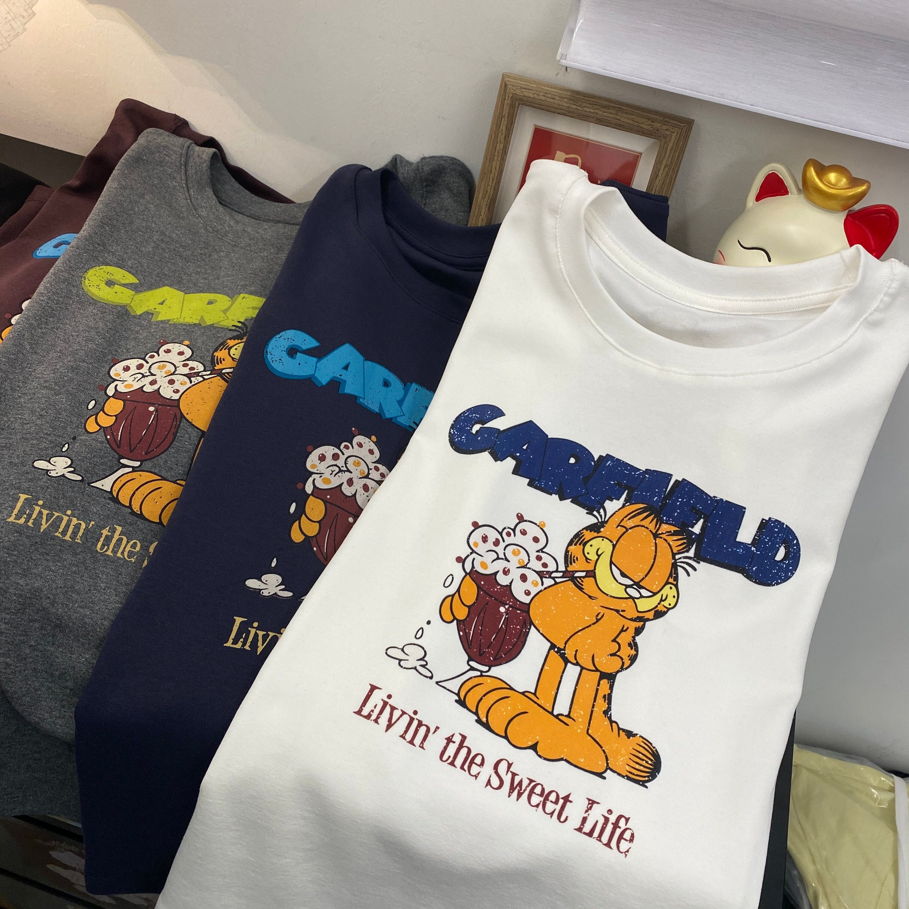 Vintage Cartoon Cat Graphic Cotton T-Shirt | Oversized Front & Back Print Tee