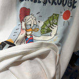 A237 - The "90s Retro Donald" Heavy-Beaded Slouchy Tee – Premium Soft Cotton Oversized Shirt