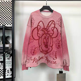 Vintage Washed Sequin Minnie Sweatshirt | Fleece-Lined Oversized Crewneck