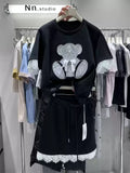 Cozy Bear Two-Piece Set: Relaxed Tee + Mini Skirt 🧸✨