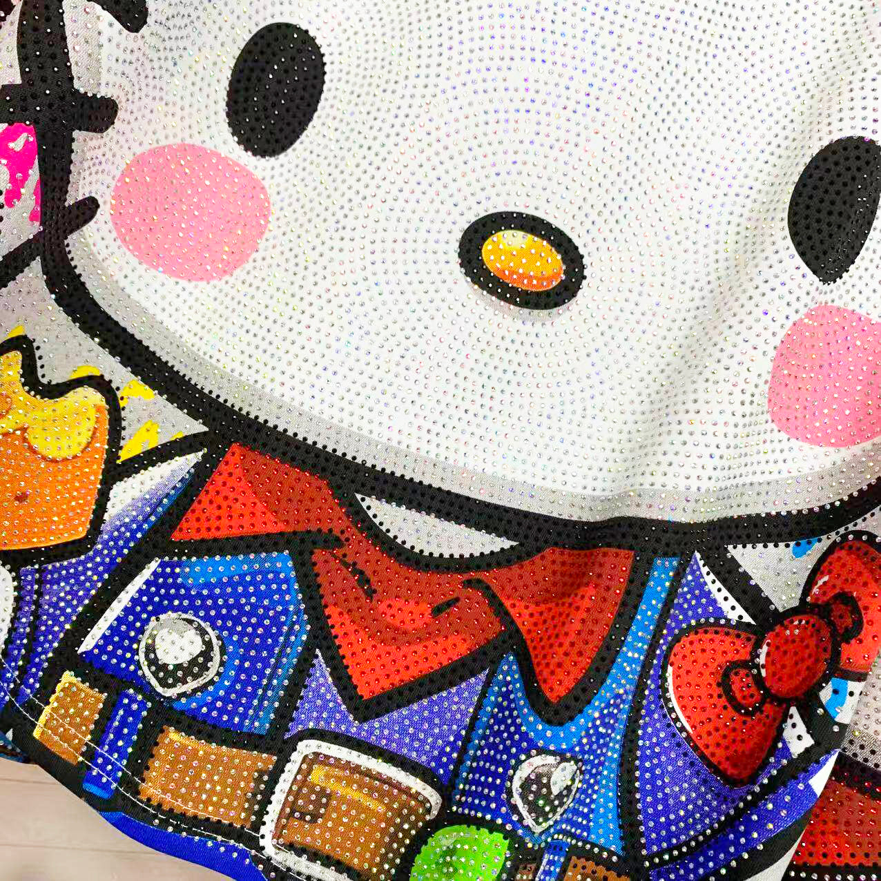 A253 - 320G Heavyweight Hello Kitty Rhinestone Graphic Tee | Oversized Streetwear Cotton T-Shirt