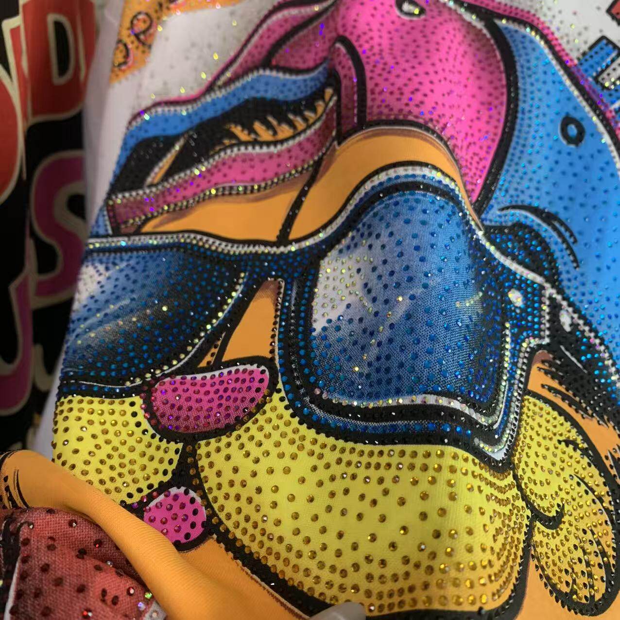 A222 - Garfield Y2K Sparkle Oversized Tee - 320g Heavyweight Breathable Cotton - Premium Bling Character Streetwear Boxy T-Shirt