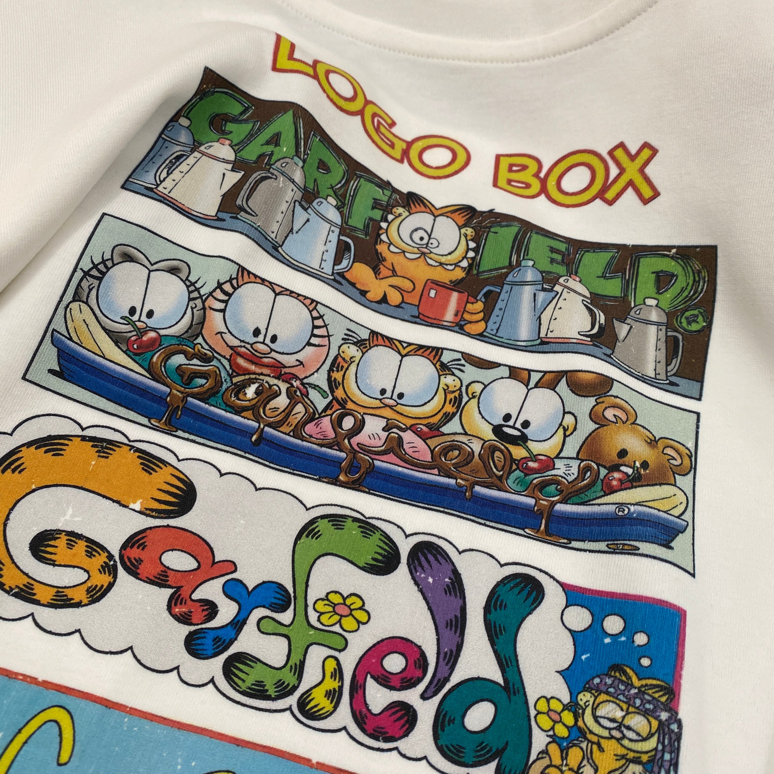 3D Patch Garfield Cotton T-Shirt | Oversized Back Print Streetwear Tee