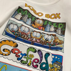 3D Patch Garfield Cotton T-Shirt | Oversized Back Print Streetwear Tee