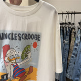 A237 - The "90s Retro Donald" Heavy-Beaded Slouchy Tee – Premium Soft Cotton Oversized Shirt