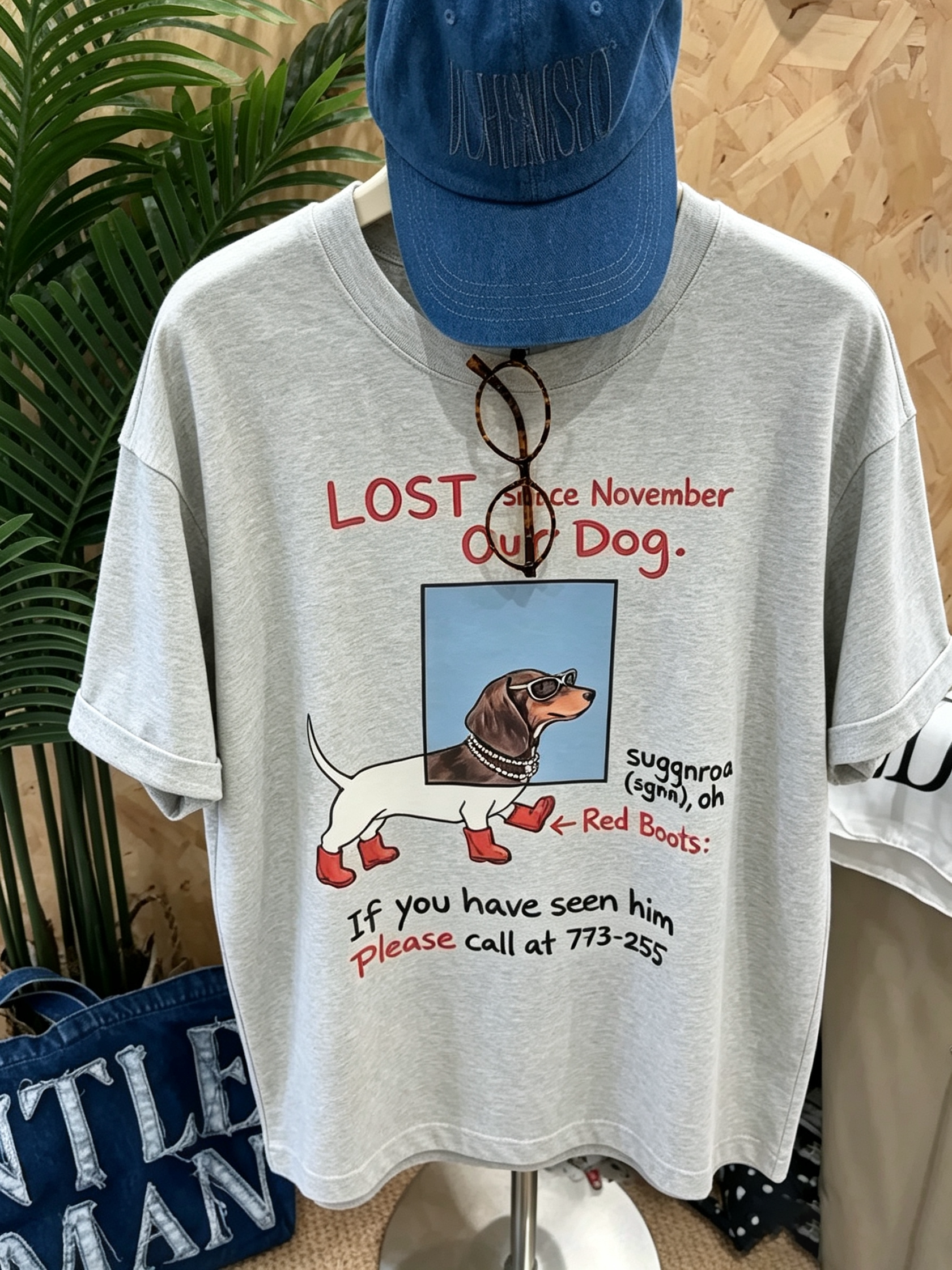 Lost Dog Graphic Tee | Funny Dachshund Cotton T-Shirt
