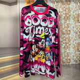 R2  - Women’s Long Sleeve Mesh Sun Protection T-Shirt - Sparkly Rhinestone Camo Cartoon Graphic Top