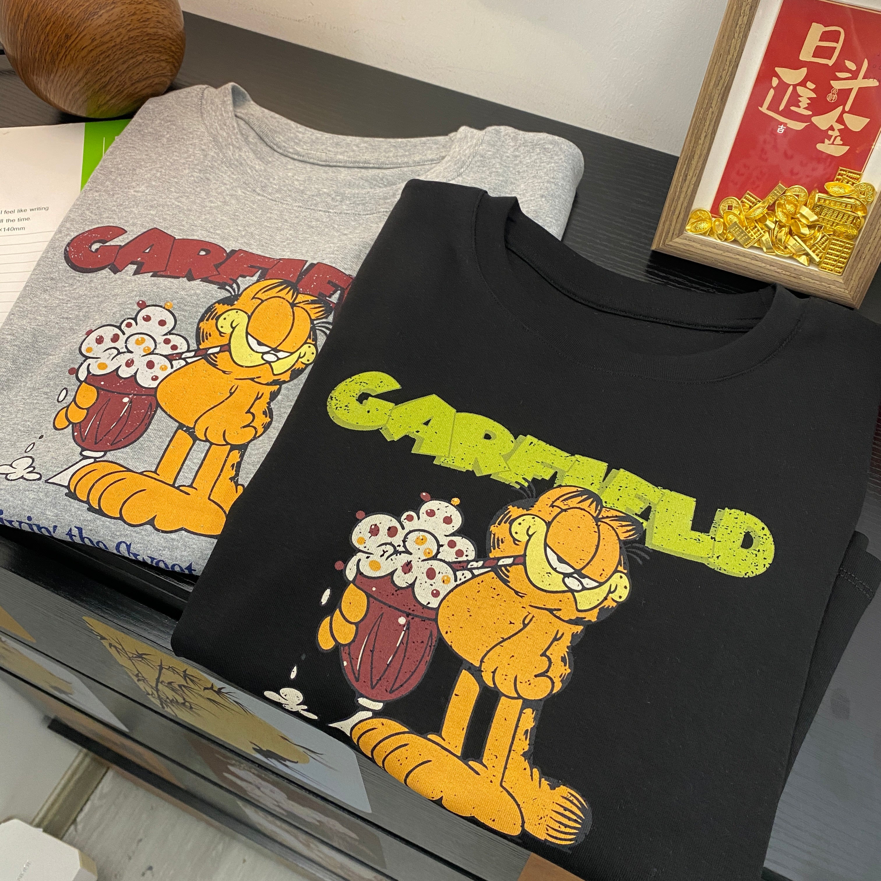 Vintage Cartoon Cat Graphic Cotton T-Shirt | Oversized Front & Back Print Tee