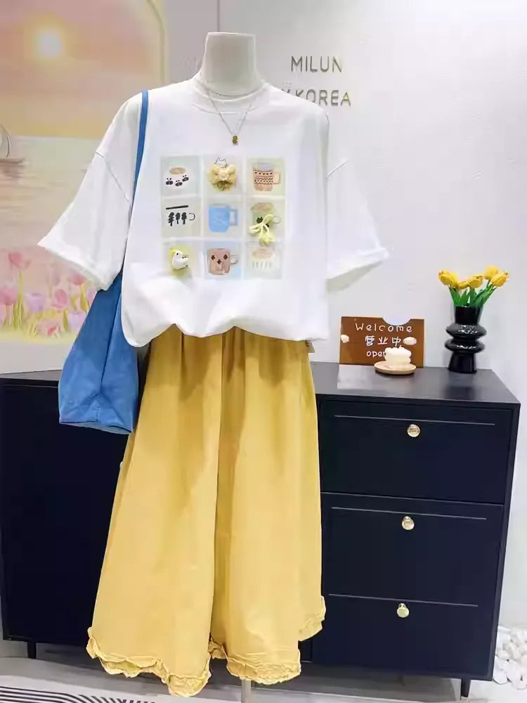 🎀Fresh flower bow short-sleeved T-shirt