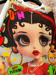 A252 - Betty Boop 320G Heavyweight Rhinestone Graphic Tee | Oversized Double-Sided Streetwear T-Shirt