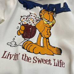 Vintage Cartoon Cat Graphic Cotton T-Shirt | Oversized Front & Back Print Tee