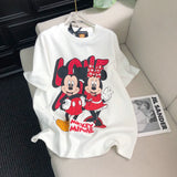 Streetwear Loose-Fit Diamond-Embellished Printed Tee