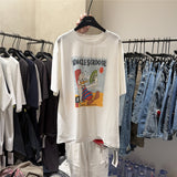 A237 - The "90s Retro Donald" Heavy-Beaded Slouchy Tee – Premium Soft Cotton Oversized Shirt