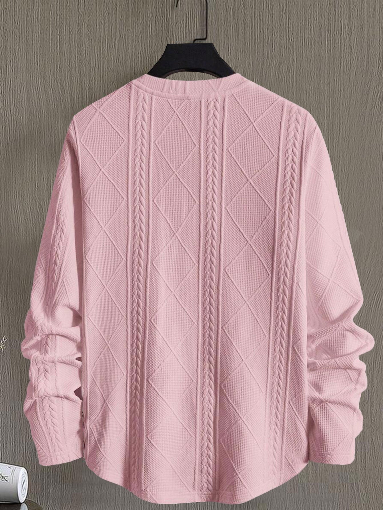 Men's Regular Fit PatchedDetail Textured Knit Tops (Buy 2 Free Shipping)