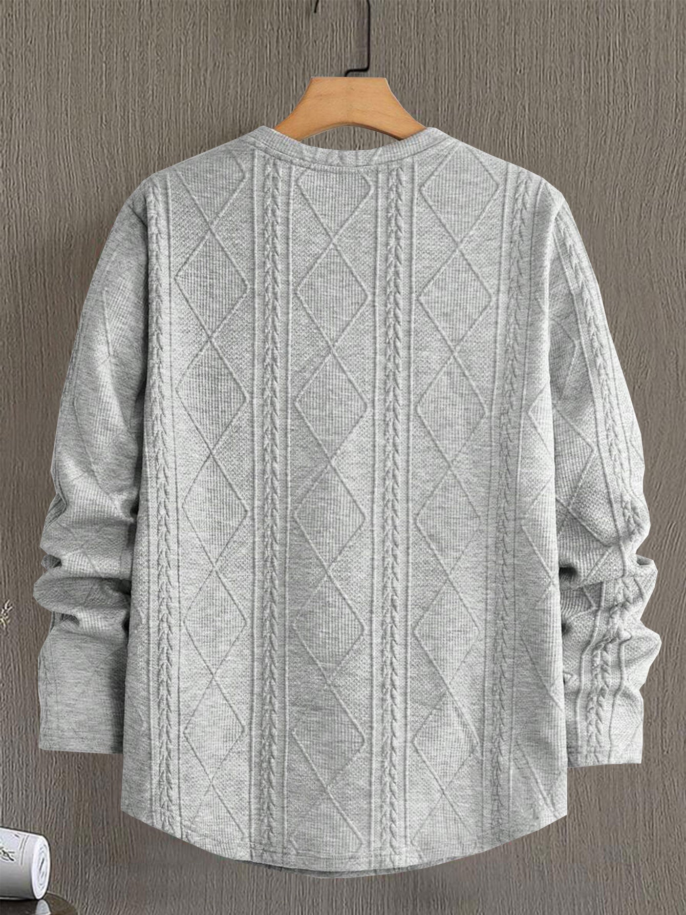 Men's Regular Fit PatchedDetail Textured Knit Tops (Buy 2 Free Shipping)