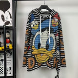 Vintage Donald Duck Oversized Hooded Long Sleeve T-Shirt – Lightweight Streetwear Top