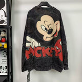 Vintage Washed Mickey Graphic Sweatshirt | Oversized Sequin Crewneck