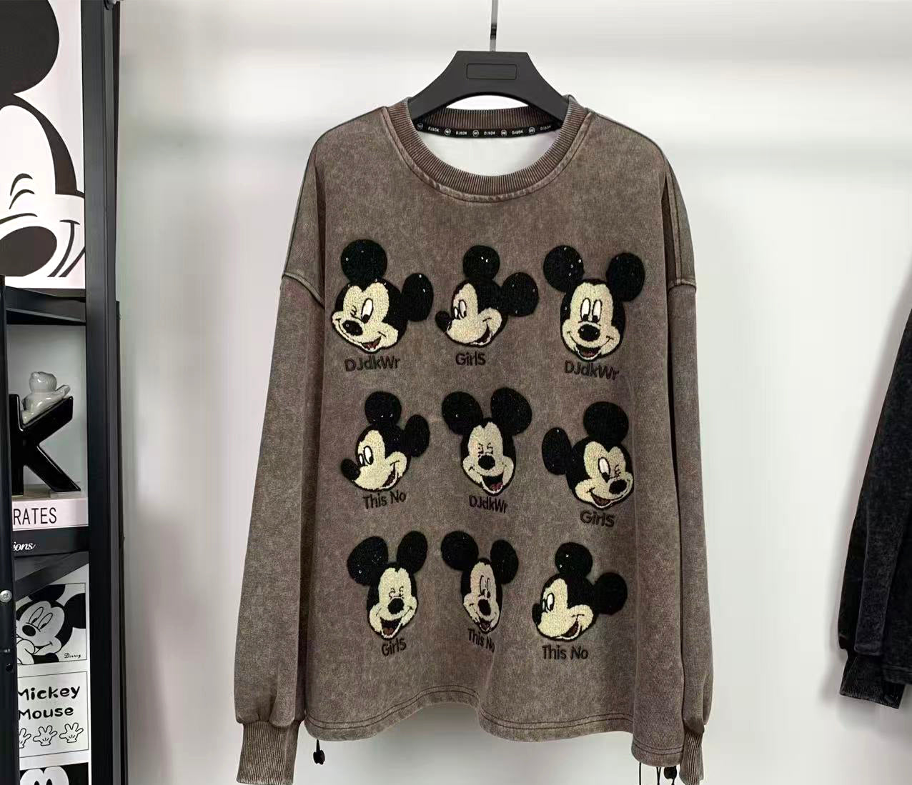 Washed Retro Mickey Patch Sweatshirt