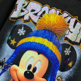 R1 - Heavyweight 320g Pure Cotton T-Shirt - Luxury Sparkling Rhinestone Mickey Graphic Oversized Crewneck