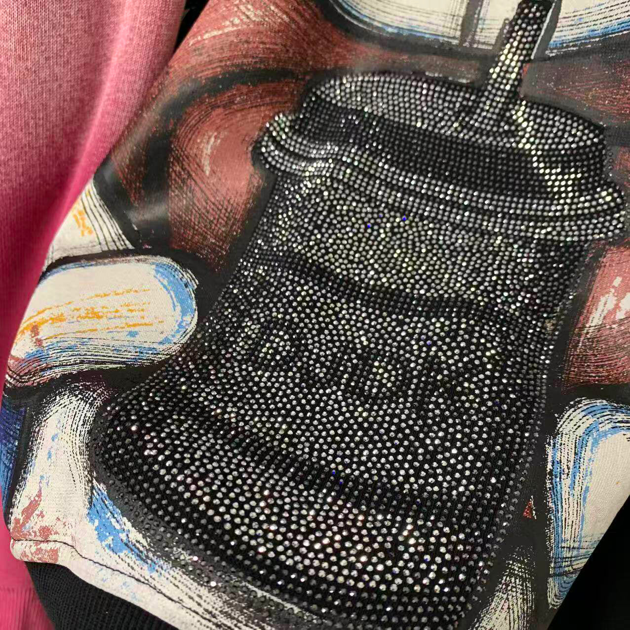 Vintage Washed Rhinestone Doraemon Sweatshirt | Fleece-Lined Oversized Crewneck