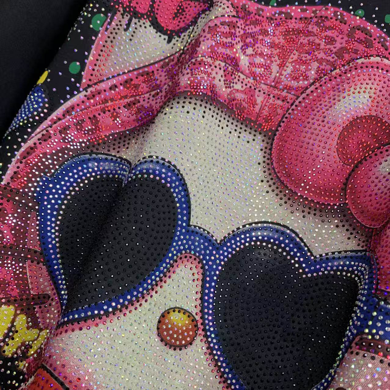 A225 - Hello Kitty Sunglasses Y2K Double-Sided Aesthetic Tee - 320g Heavyweight Breathable Cotton - Premium Rhinestone Bling Streetwear Boxy T-Shirt