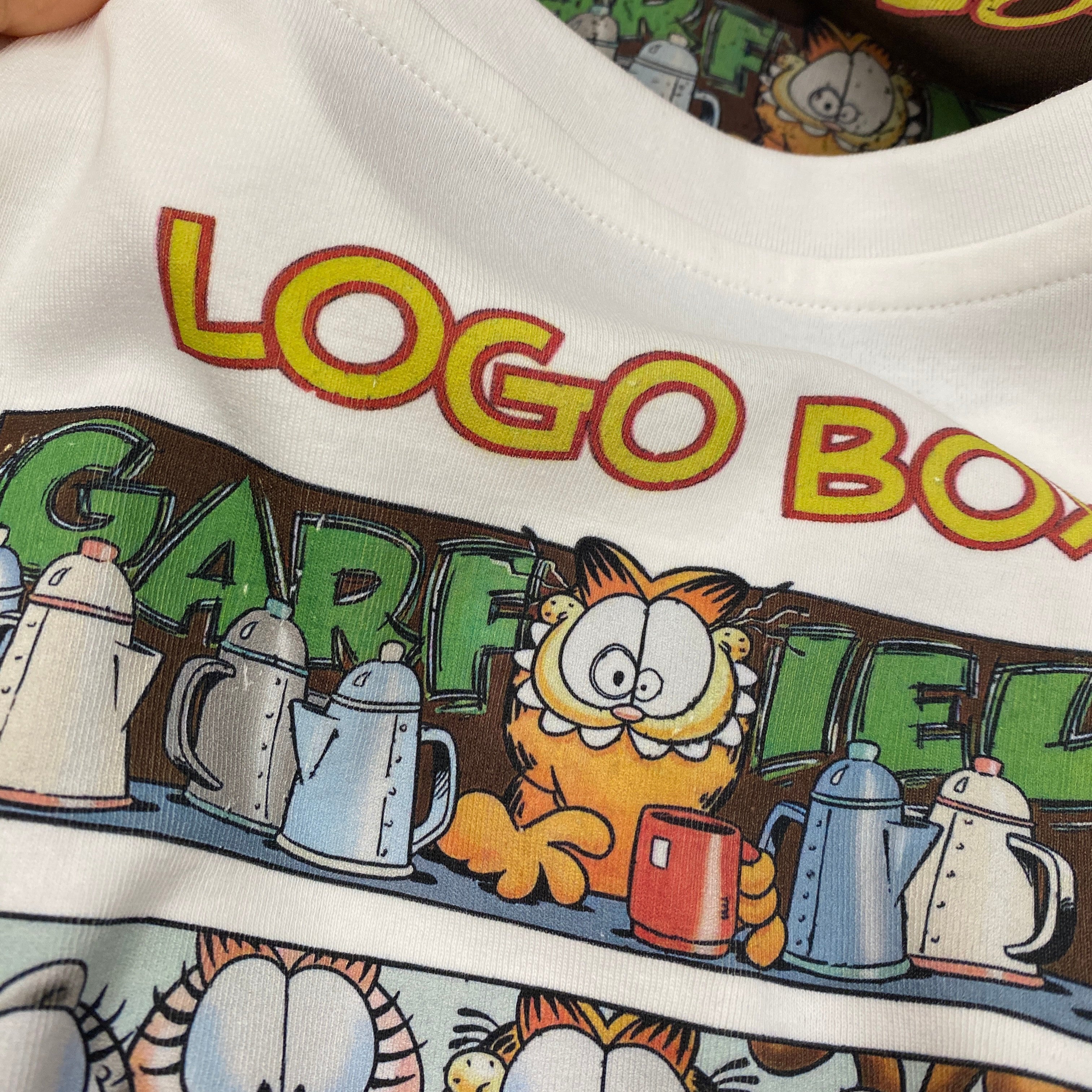 3D Patch Garfield Cotton T-Shirt | Oversized Back Print Streetwear Tee